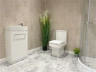 1 Metra Breið Beige Steinsteypa Matt PVC Sturta Baðherbergi Wall Panel